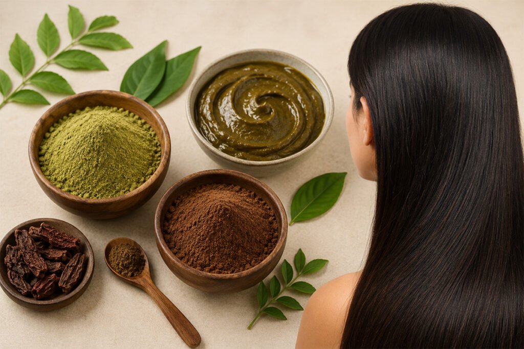 shikakai powder with henna powder